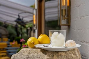 A7R00037 - 2023 - Gees Restaurant & Bar - Oxford - High Res - Express Lunch Autumn Secret Garden Pudding Lemon Sorbet - Web Feature