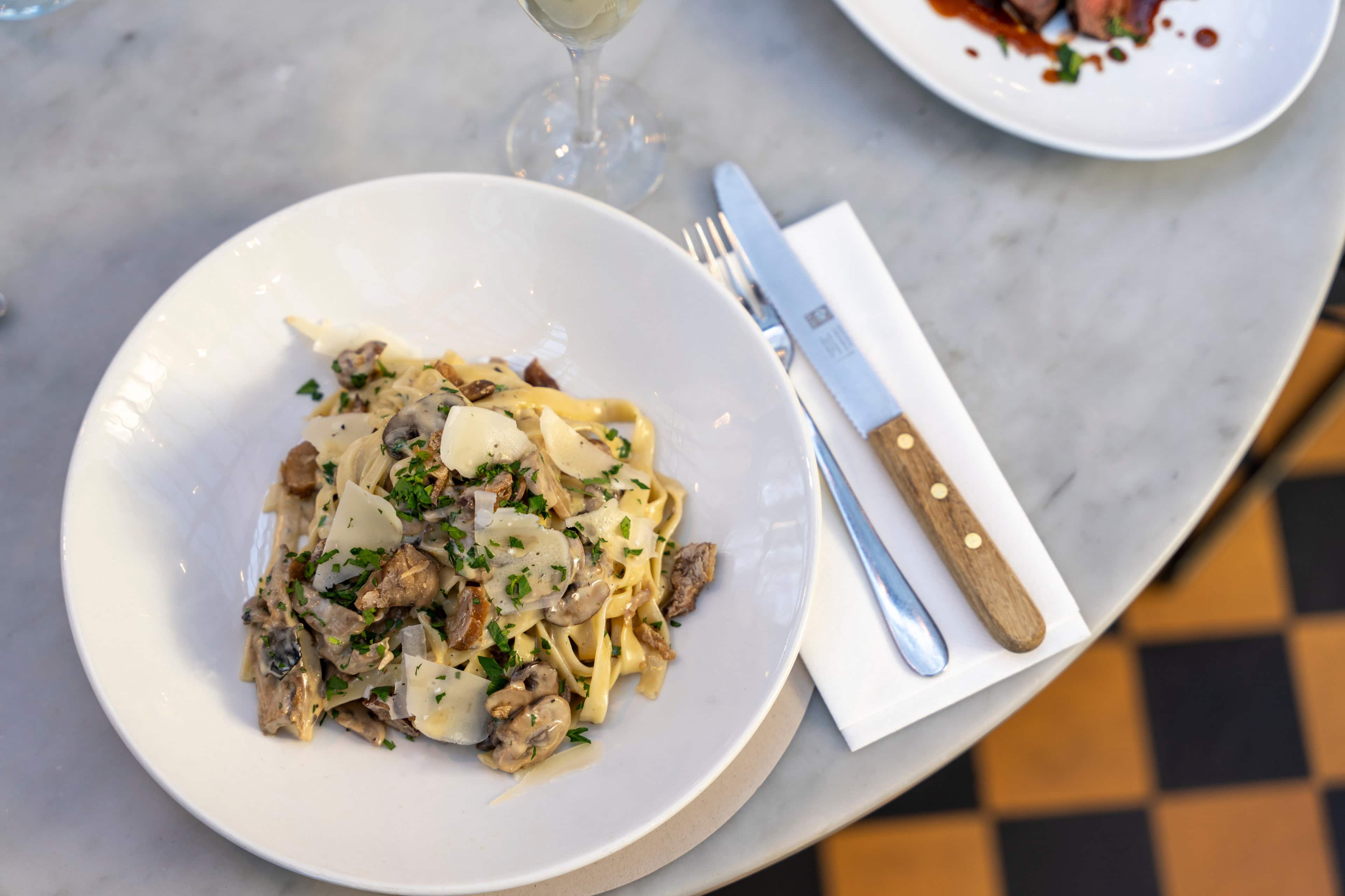 A7R06812 - 2023 - Gees Restaurant & Bar - Oxford - High Res - Festive Foods Wild Mushroom Tagliarelle Cr&egrave;me Fraiche_ - Web Hero