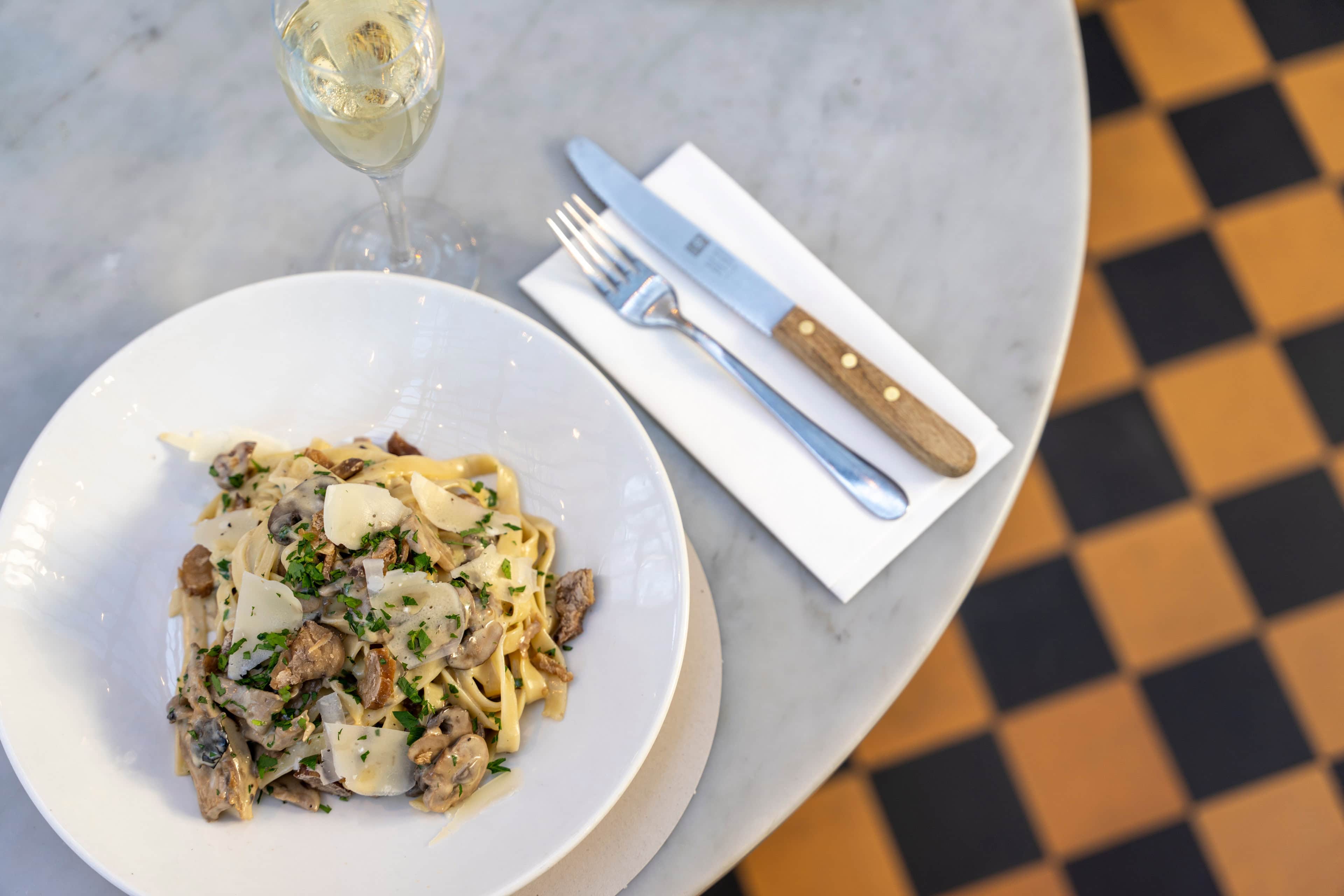 A7R06820 - 2023 - Gees Restaurant & Bar - Oxford - High Res - Festive Foods Wild Mushroom Tagliarelle Cr&egrave;me Fraiche_ - Web Hero